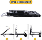 Upgraded 3 in 1 Folding Hand Truck, 600lbs Capacity, Heavy Duty Convertible Dolly with Retractable Handle and 4 Rubber Wheels, Collapsible Cart for Moving Home, Office, Warehouse (Black)