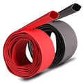 2 Pcs 1 inch (Diameter) 3:1 Waterproof Heat Shrink Tubing Kit, Large Marine Dual Wall Adhesive Shrinkable Wire Wrap Tube, Insulation Sealing Wear-Resistant Cable Protector by YUKSY (4ft, Black & Red)