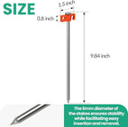 Tradesparker Tent Stakes 12-Pack 10Inch Heavy Duty Garden Stakes Canopy Anchors Double-Sided Hook Design - Includes Ropes for Camping Tents, Pop Up Canopies and Outdoor Events, Green