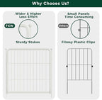 FXW Garden Fence Outdoor for The Yard – 24in(H) x 30.4ft(L) Heavy Duty Metal Animal Barrier for Dog and Rabbit, Decorative Dog Fence, 16 Panels, White