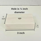 Genuine Marble Trophy Base – Polished Beveled Display Stand with Center Hole, 3/4" Thick, Multiple Sizes for Awards, Crafts & 3D Prints (White Marble, 2x3 inch)