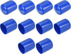 uxcell 10pcs Rubber End Caps 22mm ID Vinyl Round Tube Bolt Cap Cover Screw Thread Protectors Blue