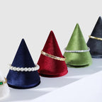 Resilient Velvet Bracelet Display Stand, Cone-Shaped Bangle Storage Holder For Jewelry Store Retail Countertop Organizer Stand (Red, Resilient Velvet)