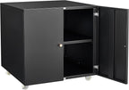 Metal Printer Stand with Storage, Heavy Duty 3D Printer Cabinet on Wheels for Home Office, Table for Printers with Adjustable Shelf Under Desk File Storage Black 23.6''H