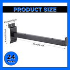 Zonon 24 Pcs 12 Inch Slatwall Shelf Bracket Heavy Duty Slatwall Shelves Display Hooks Hangers Paneling Accessories for Panel Retail Shop Garage Room Storage Organizer Exhibition(Black)