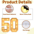 imprsv 3FT Block Marquee Numbers, Marquee Light Up Numbers 50th Birthday Decorations for Women, 50th Birthday Women Foam Board Anniversary Party Decorations Arch Kit (DIY)
