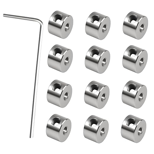 12pcs Set Screw Collars 5.05mm Bore Shaft Collars Screw Style, 10mm OD, 5mm Width, Landing Gear Collar Wheel Stopper for Automotive and Industrial Use