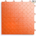 Big Floors RaceDeck CircleTrac, Interlocking Non-Slip Garage Flooring Tile, Durable, Modular, Heavy-Duty Copolymer, Easy Install (Orange, 12 Pack of 12 x 12" Tiles)