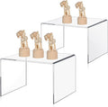 2 Pcs 8 Inch, 10 Inch Large Acrylic Risers Display Stands 5 mm Thick Acrylic Shelf Riser Showcase for Collectibles Jewelry Cupcakes Food Figures Perfume Cabinet (Clear)
