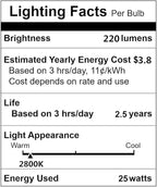 Vinaco GU10 Bulb 6 Pack, MR16 Halogen, Warm White 2800K, Dimmable For NP5 GU10 25W Bulb Candle Warmer, Track Light, Hood Bulbs