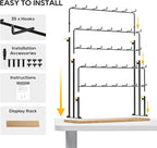 ORLESS 2 Pcs Jewelry Display for Vendors, Earring Display Stand for Selling, Necklace Display Holder for Selling, Earring Cards Organizer for Bracelets, Rings, Jewelry Towers, Original Wood (35 Hooks)