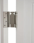 Solid Wood Interior Swing Door with Metal Hinges - Swinging Cafe Doors for Kitchen, Stairs, Bedroom Entrance & Partition (White, 39.37"X35.43")