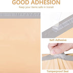 Metronic Poly Mailers 14.5x19 100 Pcs | Medium Size Shipping Bags for Clothes | Large Poly Mailer Bags, Shipping Envelopes, Mailing Bags for Small Business, Strong Adhensive Poly Bags Champagne