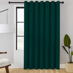 ChrisDowa Room Divider Curtain 90 Inches Long, Wide Blackout Sliding Door Curtain for Bedroom, Room Darkening Privacy Window Curtain for Patio Door (1 Panel Set, Forest Green, 100 x 90 Inch)