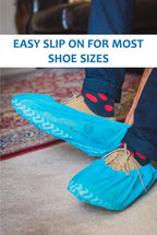 Premium Disposable Boot & Shoe Covers Booties | 100 Pack | Durable, Non-Slip, Non-Toxic, Water Resistant, Recyclable Protectors for Indoor & Outdoor | Large Size Fits Most Shoes
