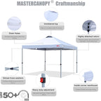 MASTERCANOPY Durable Pop-up Canopy Tent with Roller Bag (10x10, White)