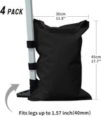 CROWN SHADES Sand Bags for Canopy Legs (120 LBS) Sandbags for Weight, Canopy Weights, Pop Up Tent Weights Bags, Black (Unfilled)