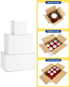 Assorted-Sizes-Shipping-Boxes-45-Pack: 4x4x4 & 8x6x6 & 10x7x5 Small-Shipping-Boxes-Mailers, White Corrugated-Cardboard-Boxes-for-Packing-Small-Business Mailing
