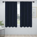 Easy-Going Rod Pocket Blackout Curtains for Bedroom, Room Darkening Window Curtains for Living Room, Thermal Insulated Noise Reduction Solid Window Drapes, 2 Panels(52x56 in, Navy)