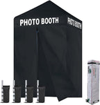 Eurmax USA 5'x5' Pop-up Canopy Portable Photo Booth Tent for Events Wedding Photobooth for Professional Photos Photo Studio Photo Booth System with Roller Bag，Bonus 4 SandBags (Printed Black)