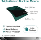 ChrisDowa Grommet Blackout Curtains for Bedroom - Thermal Insulated Room Darkening Curtains for Living Room (1 Panel Set, Forest Green,52W x 95L)