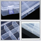 3pcs Clear Storage Small Parts Organizer Box Storage Bin With Dividers Multi Compartment for Beads Art DIY Tackle Box Organizer (CM-10 compartments)