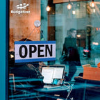 Business Hour Open Closed Sign with Suction Cups - Be Back Sign with Clock