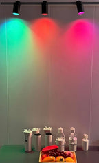 GU10 16-Color RGB Track Lighting Heads (12-Pack GU10) – IR Remote Control Color-Changing Ambient Lights, Perfect for Living Room, Home Parties, Nightclubs and Bars