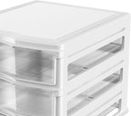 Life Story 3 Drawer Stackable Shelf Organizer Plastic Storage Drawers for Bathroom Storage, Make Up, Or Pantry Organization, White