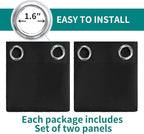 BGment Blackout Curtains for Bedroom - Grommet Thermal Insulated Room Darkening Curtains for Living Room, Set of 2 Panels, Each 55 x 96 Inch, Black