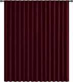Hiasan Christmas Privacy Room Divider Patio Sliding Door Curtain Extra Wide Blackout Thermal Insulated Curtains with Back Tab & Rod Pocket for Bedroom Partition Living Room (120 x 84 Inches, Burgundy)