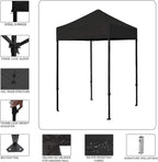 Eurmax USA 5'x5' Pop Up Canopy Tent Commercial Instant Canopies with Heavy Duty Roller Bag,Bonus 4 Sand Weights Bags (Greyish Green)