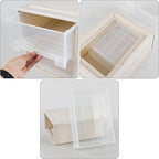 4-Pack 18 Quart Plastic Stacking Storage Drawers, Large Stackable Organizer Drawer Bin