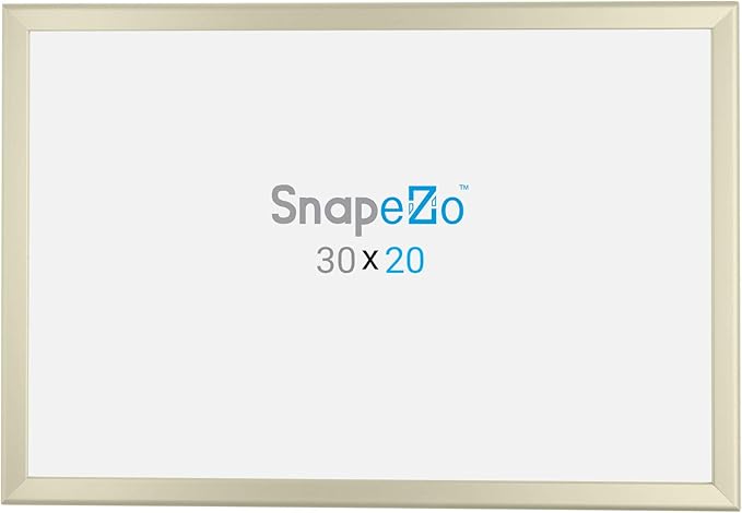 SnapeZo Poster Frame 20x30, Off-White, 1.25 Inch Aluminum Profile, Front-Loading Snap Frame, Wall Mounting, Professional Series