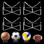[4 Pack] Basketball Stand 3.54x1.3 Inch, Clear Acrylic Ball Stand for Display, Storage Holder for Football Volleyball Soccer Basketball Rugby