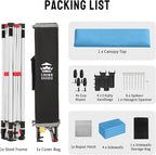 CROWN SHADES 10X10 Comercial Instant Canopy Pop Up Tent with Center Lock, 300D Fabric, 4 Sidewalls, Sto'N Go Bag, Sky Blue