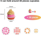 YestBuy 4 Tier Round Cupcake Stand – Premium Cupcake Holder – Acrylic Cupcake Tower Display – Display for Pastry + LED Light String – Ideal for Weddings, Birthday Parties & Events (Multicolored)