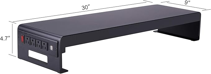 Rocelco 40" Large Height Adjustable Standing Desk Converter with Dual Monitor Stand BUNDLE - Quick Sit Stand Up Computer Workstation Riser - Retractable Keyboard Tray - Black (R DADRB-40-DMS)