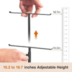 Black Necklace Holder Jewelry Organizer Stand – Adjustable Height T‑Bar Jewelry Display with Dark Gray Marble Base, Necklace & Bracelet Holder, Countertop Jewelry Rack
