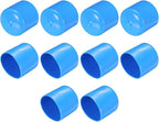 uxcell 10pcs Rubber End Caps 30mm(1 3/16") ID Vinyl Round End Cap Cover Screw Thread Protectors,Light Blue