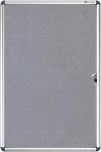 VIZ-PRO Tamperproof Lockable Gray Fabric Noticeboard Aluminium Framed 36x24 Inches