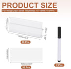 PATIKIL 3.9" x 1.8" Wire Shelf Label Holder, 30 Pack Reusable Plastic Price Tag Display Clip for 0.79" to 0.98" Thick Shelves with Paper Inserts Pens for Home Market Store, Clear