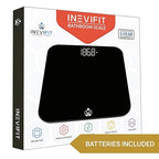 INEVIFIT Bathroom Scale, Highly Accurate Digital Bathroom Body Scale, Measures Weight up to 400 lbs. Includes Batteries