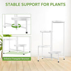 iDavosic.ly 4 Tier Large Plant Stand Indoor, 10 Inch Wide Tall Corner Metal Plant Stands Outdoor for Multiple Plants, Folding Tiered Flower Display Holder Rack Shelf, White