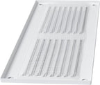 Repa Market 8x4 Inch Air Vent Cover/White Galvanized Steel Louvered Grill Cover with Mesh Screen/Wall or Ceiling Vent/Durable Flush Mount HVAC Register for Indoor and Outdoor Ventilation