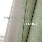 MIULEE Linen Texture Curtains for Bedroom Solid 100% Blackout Thermal Insulated Sage Green Curtains Grommet Room Darkening Drapes for Living Room Nursery 52x72 Inch (2 Panels)
