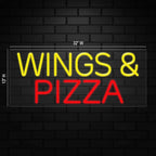 Wings & Pizza Neon Sign for Retail Displays | Value priced LED Flex Neon | Electronic Light Up LED Sign for Windows/Walls | 32"W x 13"H x 1"D