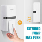 AIKE Wall Mount Liquid Soap Dispenser, 27oz Large Capacity with Extended Pump for Commercial Bathrooms,AK1008(White)
