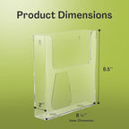 Acrylic Brochure Holder for Wall Mounting, Clear Display for 8.5" x 11" Flyers, Literature Holder for Magazines, Pamphlets, Menus, Includes Screws & Plastic Anchors – Pack of 2