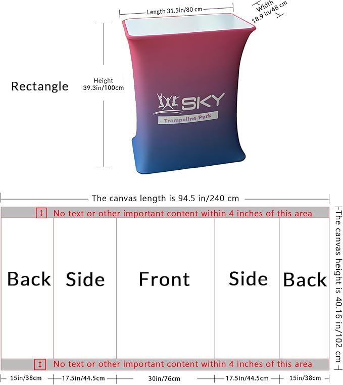 Custom Portable Tradeshow Podium Table Exhibition Counter Stand Booth,Hydraulic lift, Luminescent, Light box(Rectangle)